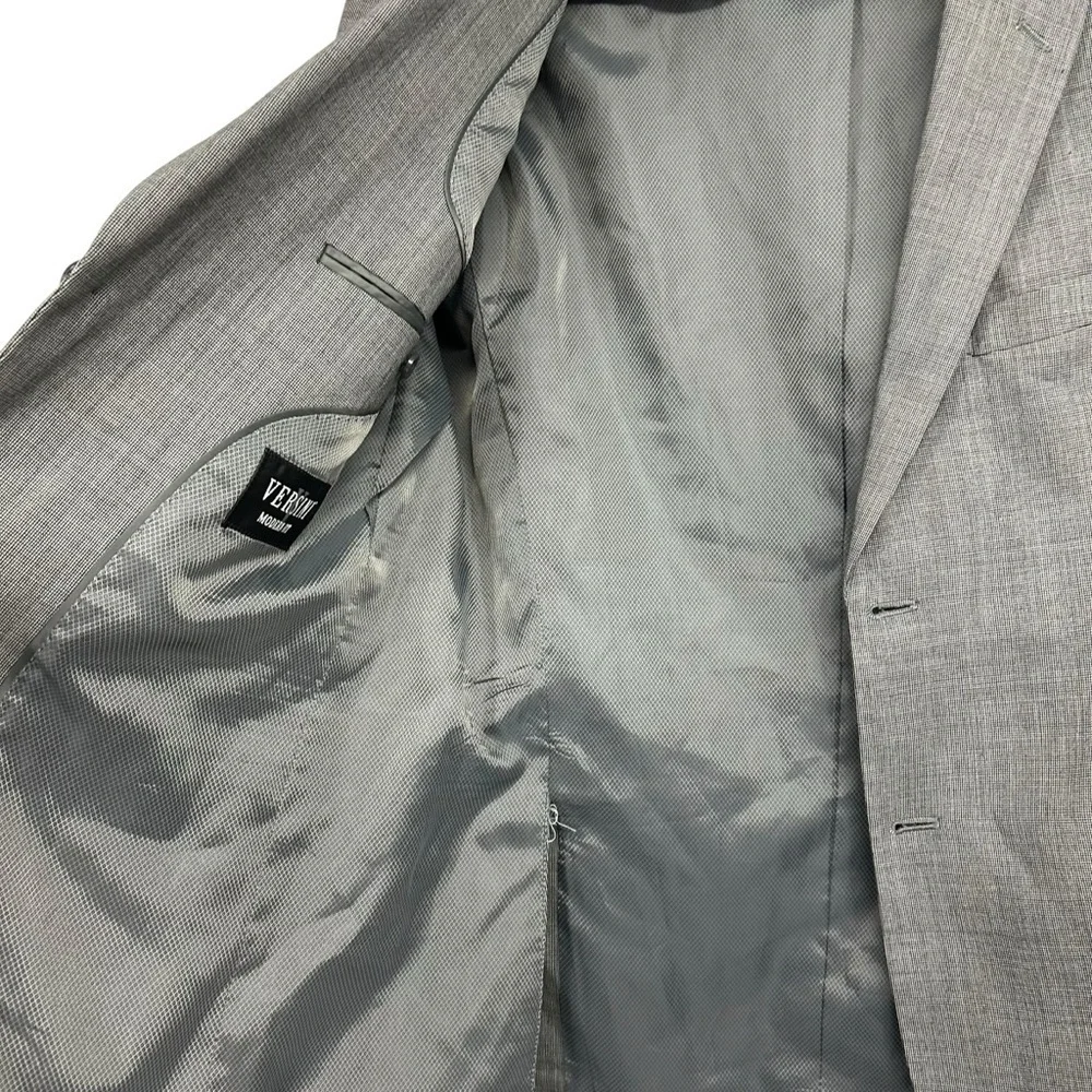 Versini Modern Fit Men’s 40R Gray Wool Blazer Sport Coat Jacket 2 Button